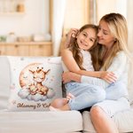 Personalisierte schlafende Mama Baby Tier verträumt Mond Wolke werfen Kissenbezug mit Namen niedlich Home Nursery Room Decor Geburtstagsgeschenk für K
