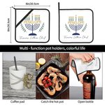 Set personalizzato di 2 presine isolanti per Hanukkah con nome Happy Hanukkah Regalo di inaugurazione per gli amanti della cucina e della panificazion