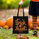 Personalized Bat Sweets Star Trick or Treat Reusable Canvas Bag with Name Halloween Activity Gift for Kids