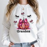 Personalizzato Multicolore Halloween Zucca Pipistrello Adulto Bambino Felpa con nome Halloween Compleanno Regalo per la famiglia