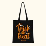 Personalized Bat Sweets Star Trick or Treat Reusable Canvas Bag with Name Halloween Activity Gift for Kids