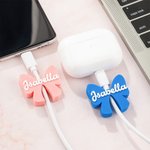 Personalized 3D Printed Coquette Bow Name 1.5 Meter USB Charging Cable for iPhone Micro USB Type C Phone Accessory Birthday Gift for Women Girls