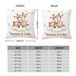 Personalisierte schlafende Mama Baby Tier verträumt Mond Wolke werfen Kissenbezug mit Namen niedlich Home Nursery Room Decor Geburtstagsgeschenk für K