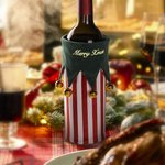 Personalized Christmas Bell Elf Double-sided Use Wine Bottle Covers with Text Christmas Decor Gift for Family Wine Lover