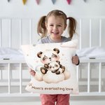 Personalisierte schlafende Mama Baby Tier verträumt Mond Wolke werfen Kissenbezug mit Namen niedlich Home Nursery Room Decor Geburtstagsgeschenk für K