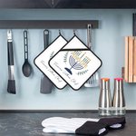 Set personalizzato di 2 presine isolanti per Hanukkah con nome Happy Hanukkah Regalo di inaugurazione per gli amanti della cucina e della panificazion