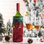 Personalized Christmas Bell Elf Double-sided Use Wine Bottle Covers with Text Christmas Decor Gift for Family Wine Lover