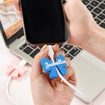 Personalized 3D Printed Coquette Bow Name 1.5 Meter USB Charging Cable for iPhone Micro USB Type C Phone Accessory Birthday Gift for Women Girls