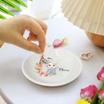 Personalizada Nacimiento Flor Corona Cartoon Personaje Baratija Joyería Plato con Nombre Cumpleaños Boda Navidad Regalo para Mujeres Chica