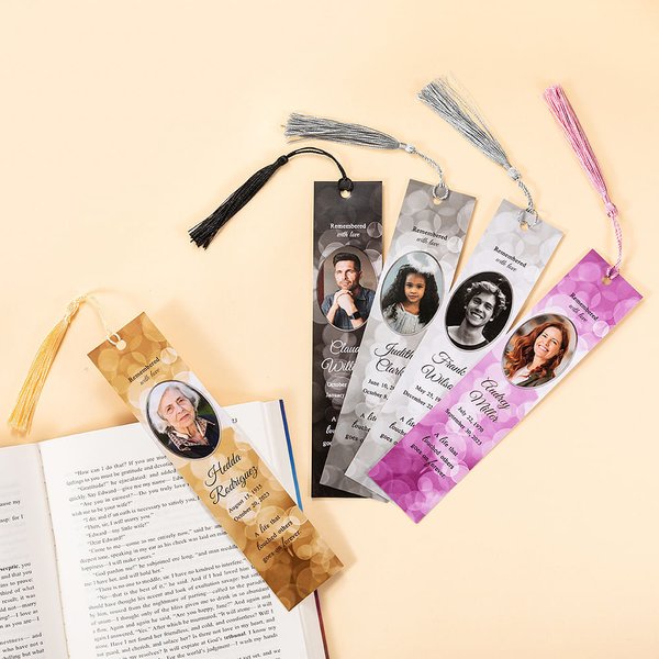 Personalisierte Multicolor Foto Lesezeichen mit Quaste Funeral Memorial Keepsake Geschenk für Familie