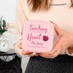 Personalized Teaching Is a Work of Heart Jewelry Box with Name and Text Teacher Appreciation Back to School Gift for Teachers