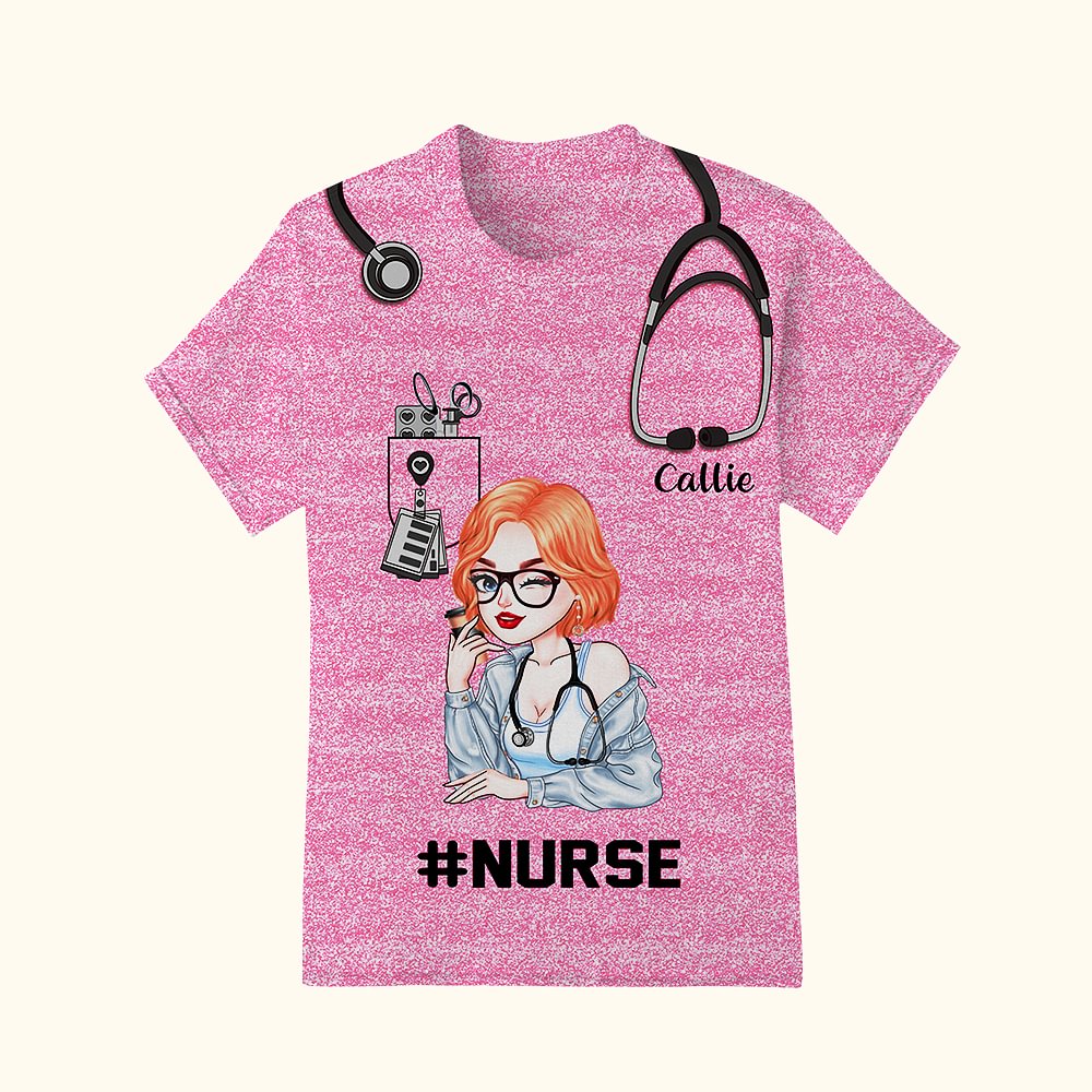 T-Shirt personnalisé avec nom et texte pour la semaine de l'infirmière Cadeau d'anniversaire pour infirmière Médecin Personnel médical