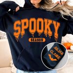 T-shirt Sweatshirt à Capuche Personnalisé avec Nom d'Horreur Design Chauve-souris Cadeau d'Halloween pour la Famille Adulte Enfant