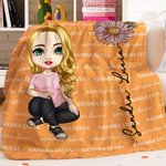 Couverture Douce Multicolore Personnalisée avec Personnage Fleur de Naissance et Nom Cadeau Anniversaire Fête Noël pour Enfant Famille