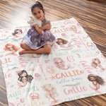 Personalisierte Rosa Meerjungfrau Prinzessin Weiche Decke mit Bunten Initialen und Namen Kinderzimmer Deko Baby Dusche Geburtstag Geschenk für Mädchen