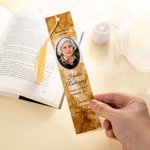 Personalised Multicolour Photo Bookmark with Tassel Funeral Memorial Keepsake Gift for Family