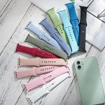 Bracelet de Montre en Silicone Bracelet Personnalisé avec Initiales et Symbole d'infini Apple Samsung Cadeau St Valentin Anniversaire pour Femme Homme