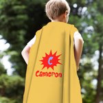 Personalized Cute Butterfly Heart Lighting Design Superhero Kid Cape with Name and Initial Halloween Costume Party Dress Up Gift for Boys Girls