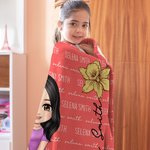 Personalisierte Kuschelige Mehrfarbige Cartoon-Figur Decke mit Geburtsblume und Namen Geburtstag Weihnachten Geschenk für Jungen Mädchen