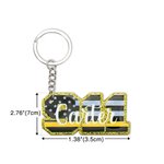 Personalized Multicolour Acrylic 911 Line Glitter Keychain with Name Appreciation Week Birthday Gift for First Responder Firefighter Dispatcher
