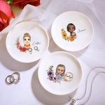 Personalizada Nacimiento Flor Corona Cartoon Personaje Baratija Joyería Plato con Nombre Cumpleaños Boda Navidad Regalo para Mujeres Chica