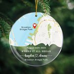 Personalisierte Karte Acryl Runde Anhänger mit Text und Foto Engagement Hochzeit Geschenk für Paar