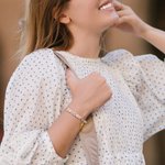 Personalised Freshwater Shell Pearl Cross Bracelet with Name Birthday Christening Religious Gift for Women