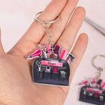 Personalised 3D Scissor Hairdryer Hair Kit Design Acrylic Keychain with Name Birthday Christmas Appreciation Gift for Hairstylist
