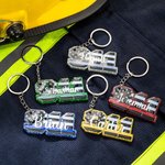 Personalized Multicolour Acrylic 911 Line Glitter Keychain with Name Appreciation Week Birthday Gift for First Responder Firefighter Dispatcher