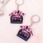 Personalised 3D Scissor Hairdryer Hair Kit Design Acrylic Keychain with Name Birthday Christmas Appreciation Gift for Hairstylist