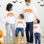 T-shirt Sweatshirt à Capuche Personnalisé avec Nom d'Horreur Design Chauve-souris Cadeau d'Halloween pour la Famille Adulte Enfant