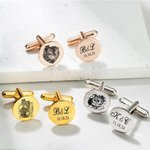 Personalisierte mexikanische Zuckerschädel handgefertigte Manschettenknöpfe mit eingravierten Initialen und Datum Tag der Toten Hochzeit Geschenk für 