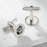 Personalisierte mexikanische Zuckerschädel handgefertigte Manschettenknöpfe mit eingravierten Initialen und Datum Tag der Toten Hochzeit Geschenk für 