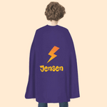 Personalized Cute Lighting Star Heart Design Superhero Kid Cape with Name and Initial Halloween Costume Party Dress Up Gift for Boys Girls