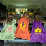 Personalized Cute Butterfly Heart Lighting Design Superhero Kid Cape with Name and Initial Halloween Costume Party Dress Up Gift for Boys Girls
