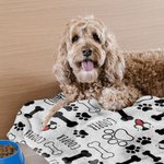 Personalizado lindo hueso de la pata suave mascota manta con nombre cumpleaños regalo de Navidad para los amantes del gato perro mascota