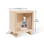 Henkilökohtainen söpö sarjakuvahahmo puinen selkeä Piggy Bank Money Box nimi syntymäpäivä lasten päivä lahja pojille tytöille