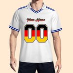 Personalisierte Multicolor Nation Flagge Fußball Unisex Trikot mit Namen und Nummer Geburtstag Spiel Tag Geschenk für Fußball-Liebhaber Spieler