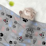 Personalizado lindo hueso de la pata suave mascota manta con nombre cumpleaños regalo de Navidad para los amantes del gato perro mascota