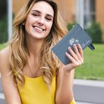 Personalized Birth Flower Name Card Holder Wallet with Wrist Strap Birthday Anniversary Gift for Her