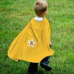 Personalized Cute Lighting Star Heart Design Superhero Kid Cape with Name and Initial Halloween Costume Party Dress Up Gift for Boys Girls