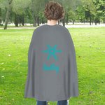 Personalized Cute Lighting Star Heart Design Superhero Kid Cape with Name and Initial Halloween Costume Party Dress Up Gift for Boys Girls