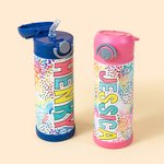 Bottiglia d'acqua per bambini isolata con cannuccia, coperchio a prova di fuoriuscita e manico Regalo di compleanno per la scuola per bambini e bambin