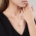 Personalizada Nacimiento Flor Cruz Mujeres Collar con Nombre Joyería Religiosa Bautizo Cumpleaños Regalo para Cristiano Mamá Abuela
