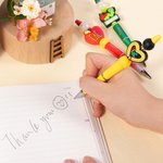 Personalized Pencil Apple Design Breaded Pen Keychain Set with Name Teacher Appreciation Back to School Gift for Teacher