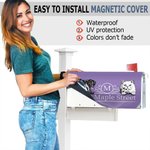 Personalized Multicolour Cartoon Dog Cat Magnetic Postbox Cover Sticker with Initial and Address Garden Outdoor Decor Housewarming Gift for Pet Lovers