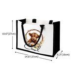 Personalisierte Hochlandkuh Sonnenblume Design große wiederverwendbare Canvas Tragetasche mit Namen Reise Essentials Geburtstagsgeschenk für Kuh-Liebh