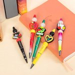 Personalized Pencil Apple Design Breaded Pen Keychain Set with Name Teacher Appreciation Back to School Gift for Teacher