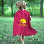 Personalized Cute Lighting Star Heart Design Superhero Kid Cape with Name and Initial Halloween Costume Party Dress Up Gift for Boys Girls