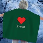Personalized Cute Lighting Star Heart Design Superhero Kid Cape with Name and Initial Halloween Costume Party Dress Up Gift for Boys Girls